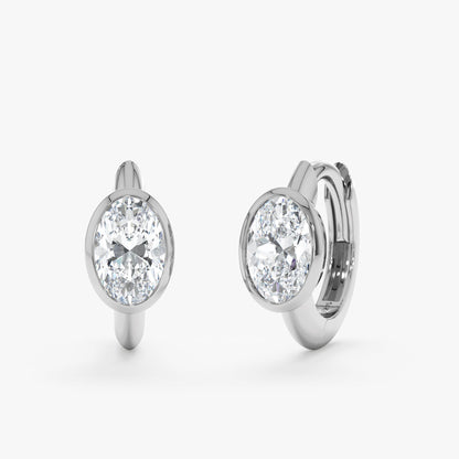 1.0 CT Round Bezel Solitaire Lab Grown Diamond Earrings