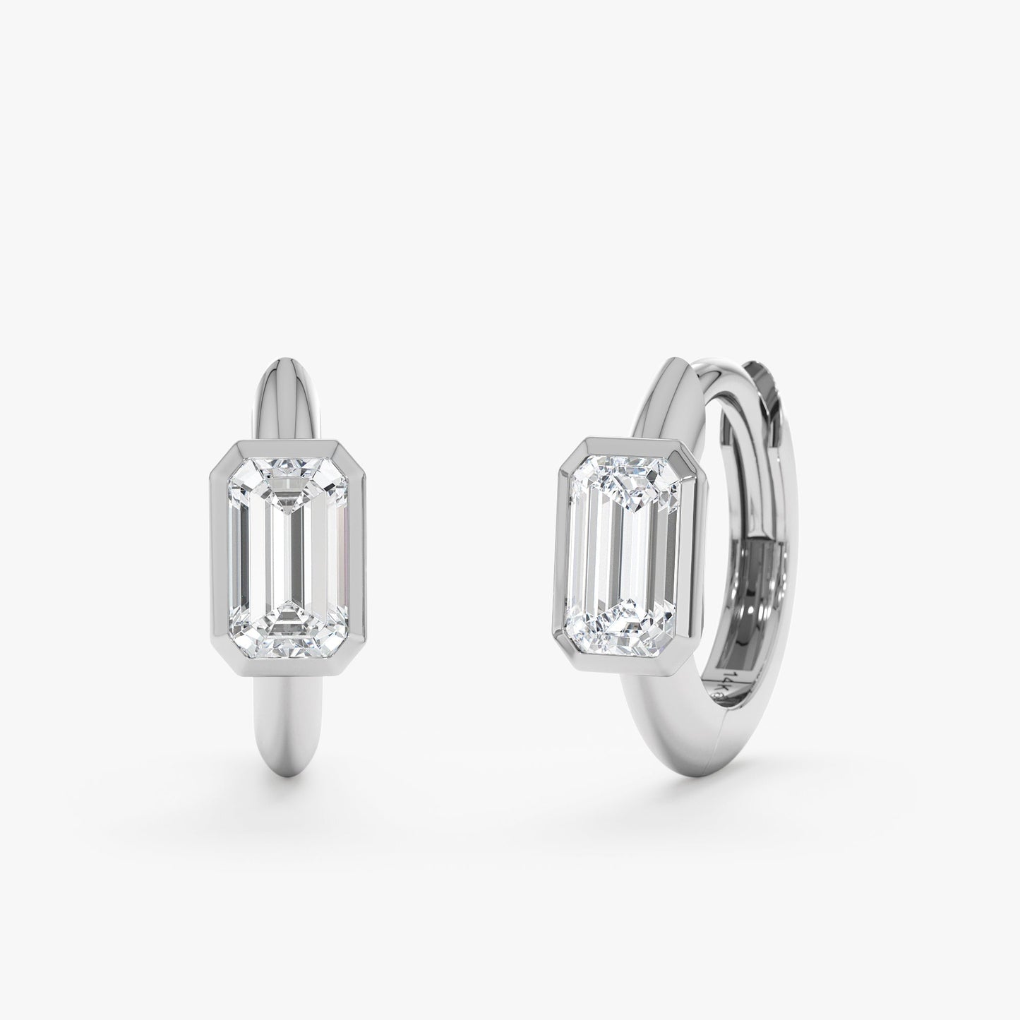 1.0 CT Round Bezel Solitaire Lab Grown Diamond Earrings