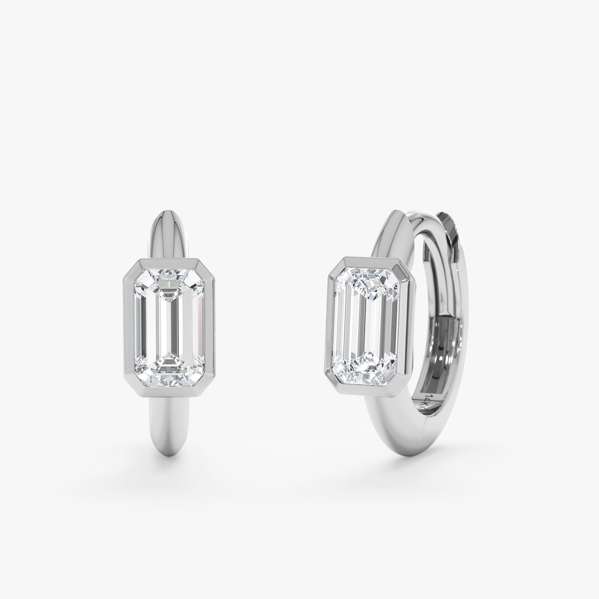 1.0 CT Round Bezel Solitaire Lab Grown Diamond Earrings
