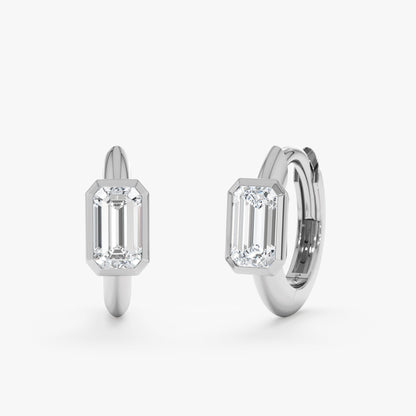 1.0 CT Round Bezel Solitaire Lab Grown Diamond Earrings