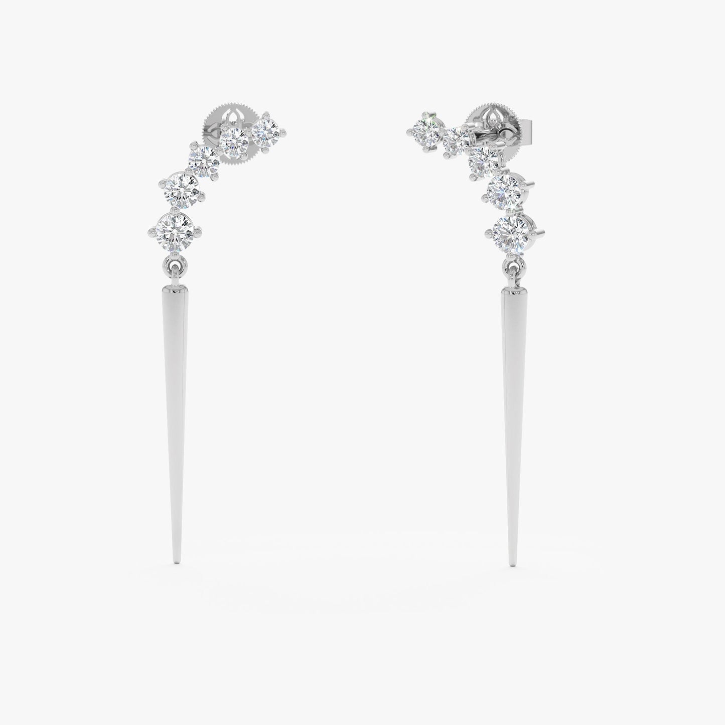 1.0 CT Round Bezel Solitaire Lab Grown Diamond Earrings