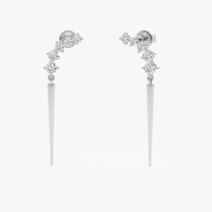1.0 CT Round Bezel Solitaire Lab Grown Diamond Earrings