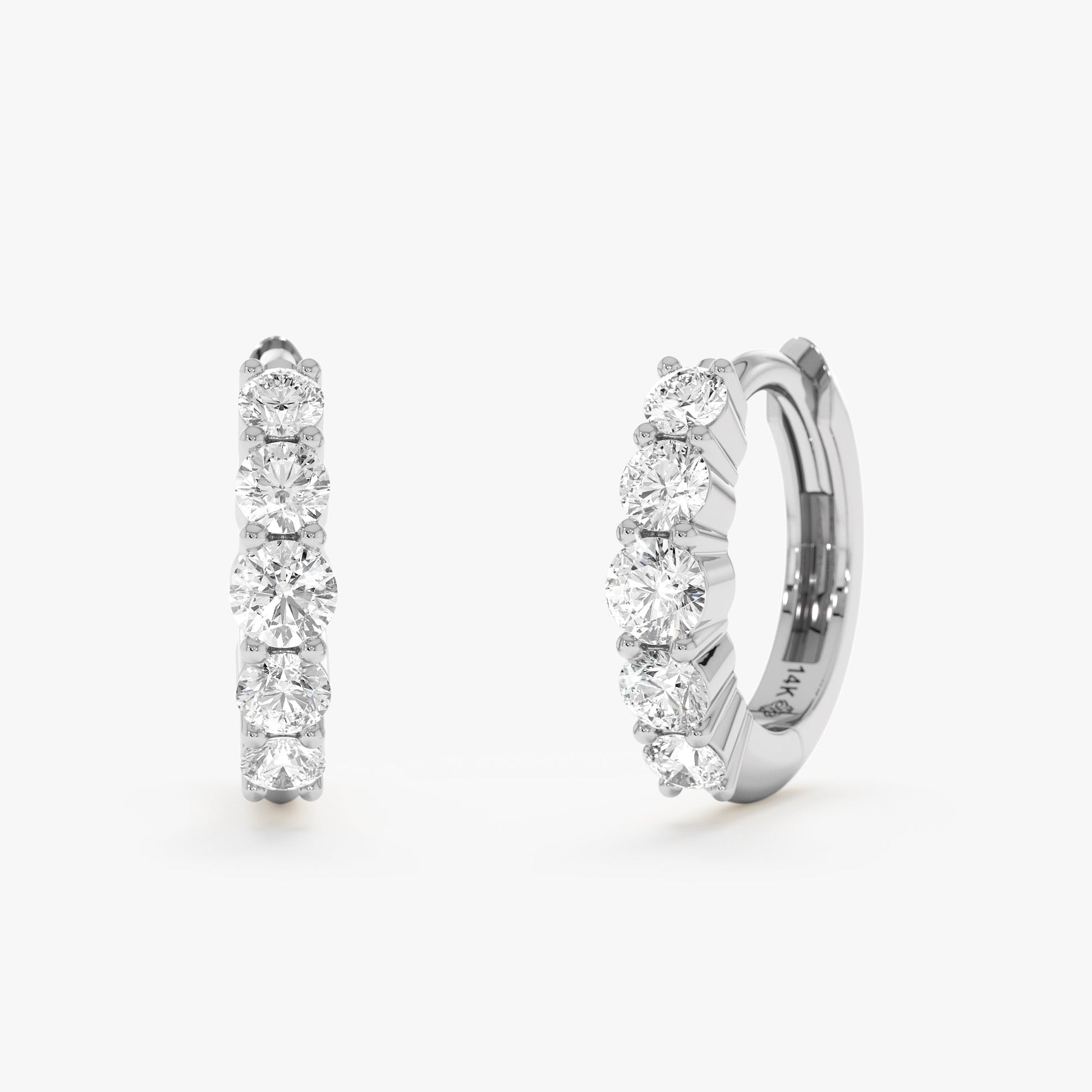 1.0 CT Round Bezel Solitaire Lab Grown Diamond Earrings