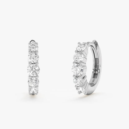 1.0 CT Round Bezel Solitaire Lab Grown Diamond Earrings