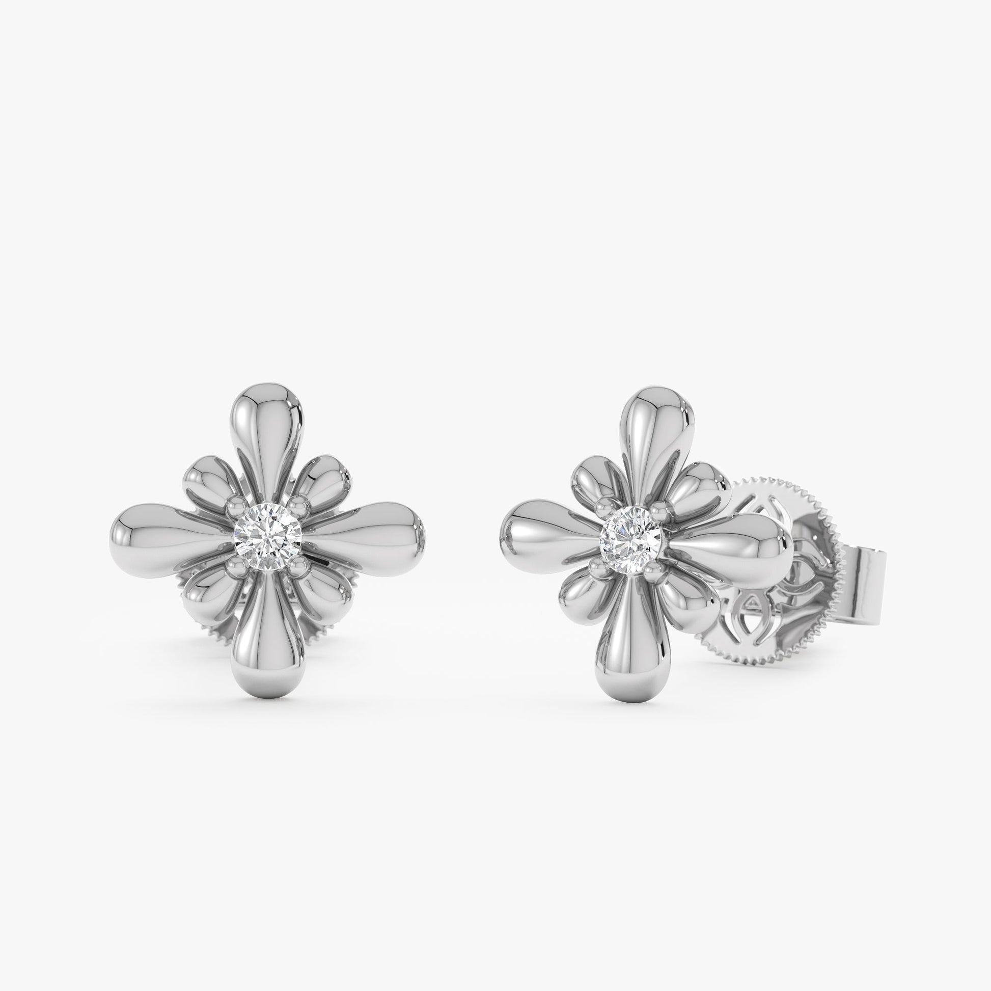 1.0 CT Round Bezel Solitaire Lab Grown Diamond Earrings