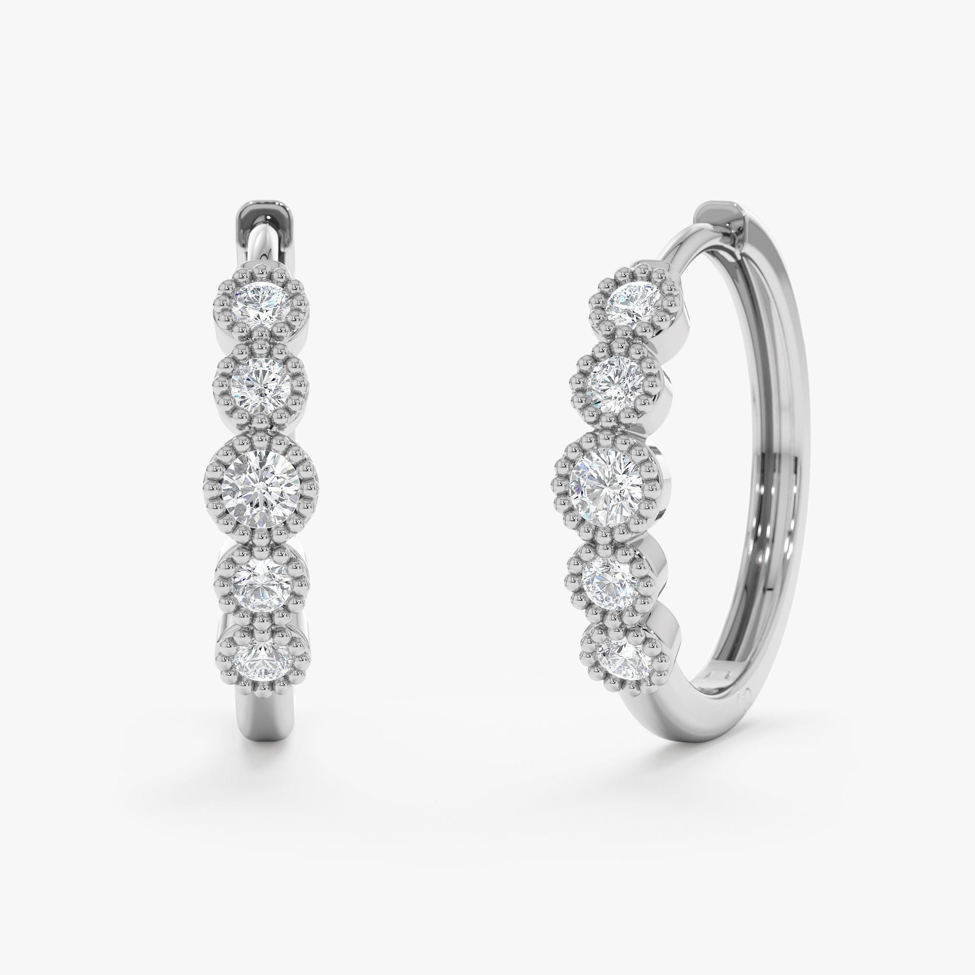 1.0 CT Round Bezel Solitaire Lab Grown Diamond Earrings