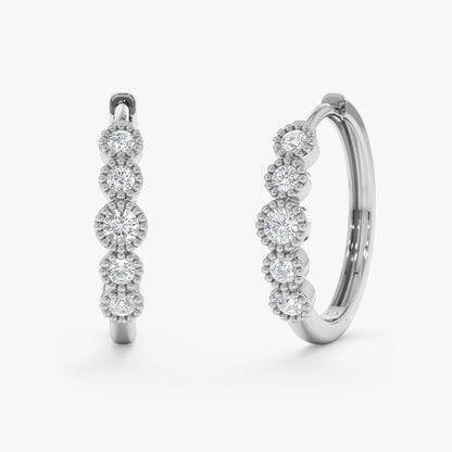 1.0 CT Round Bezel Solitaire Lab Grown Diamond Earrings