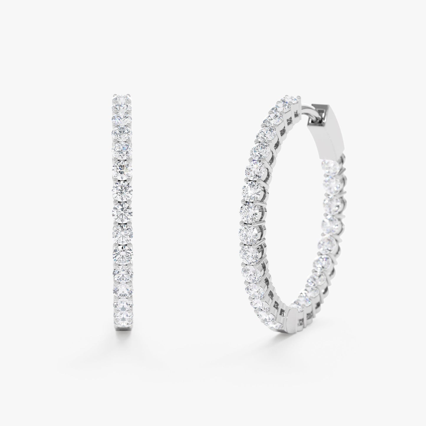 1.0 CT Round Bezel Solitaire Lab Grown Diamond Earrings