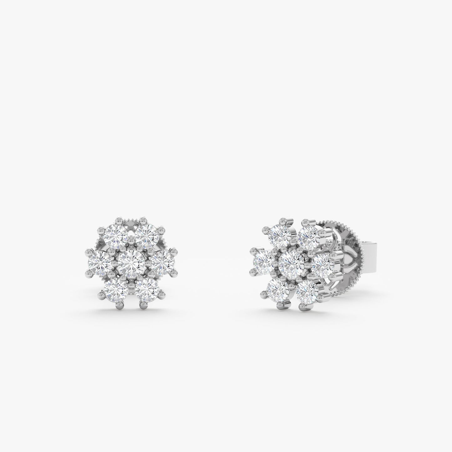 1.0 CT Round Bezel Solitaire Lab Grown Diamond Earrings