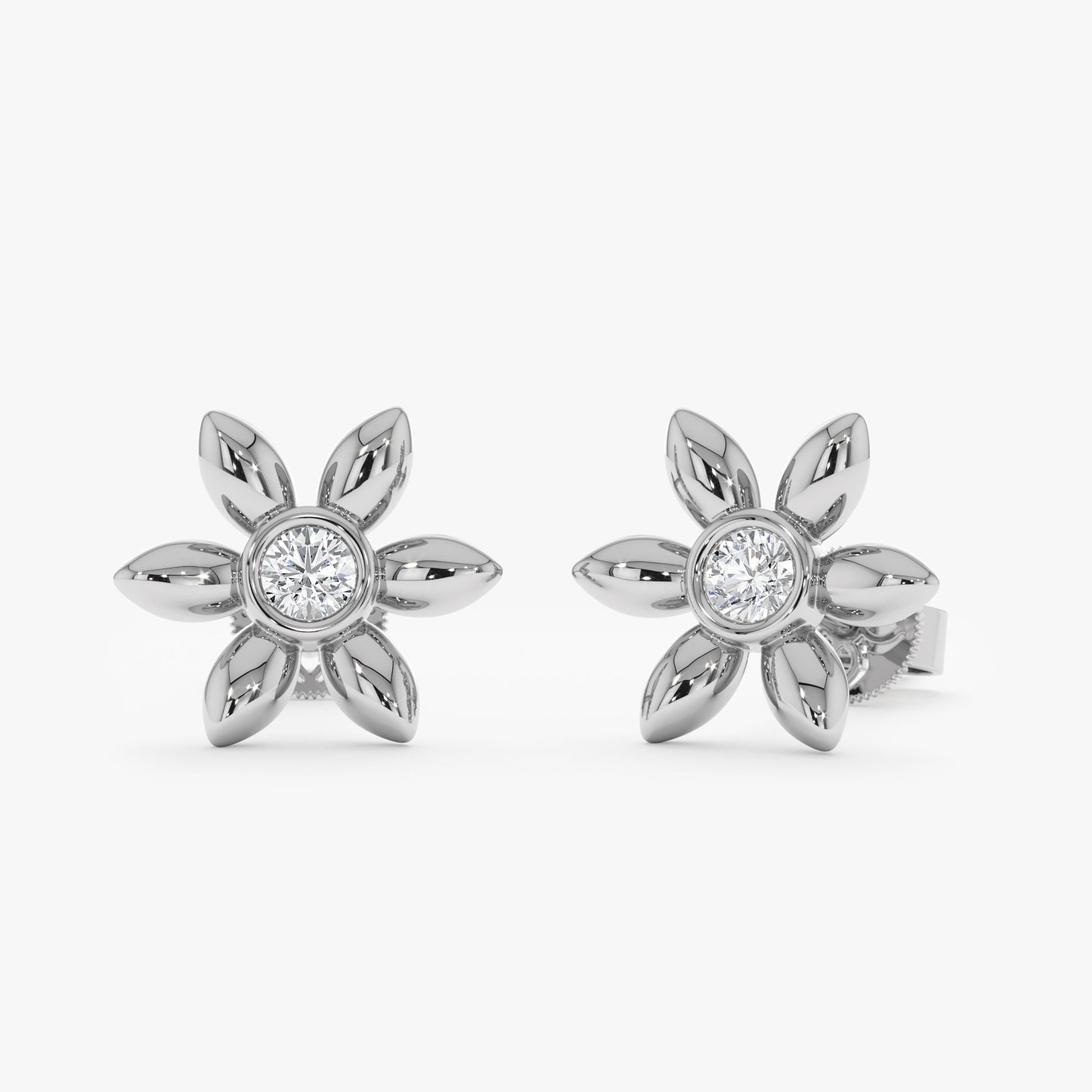 1.0 CT Round Bezel Solitaire Lab Grown Diamond Earrings