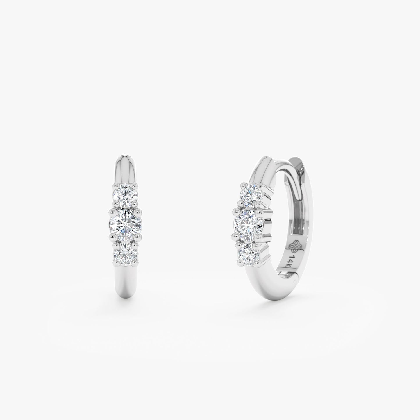1.0 CT Round Bezel Solitaire Lab Grown Diamond Earrings