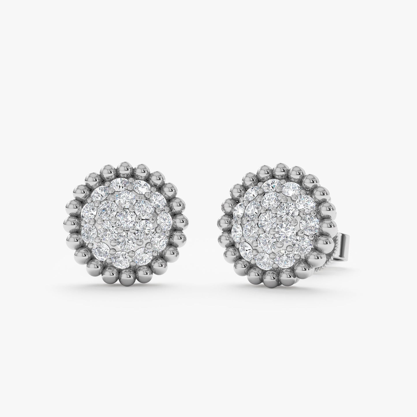 1.0 CT Round Bezel Solitaire Lab Grown Diamond Earrings