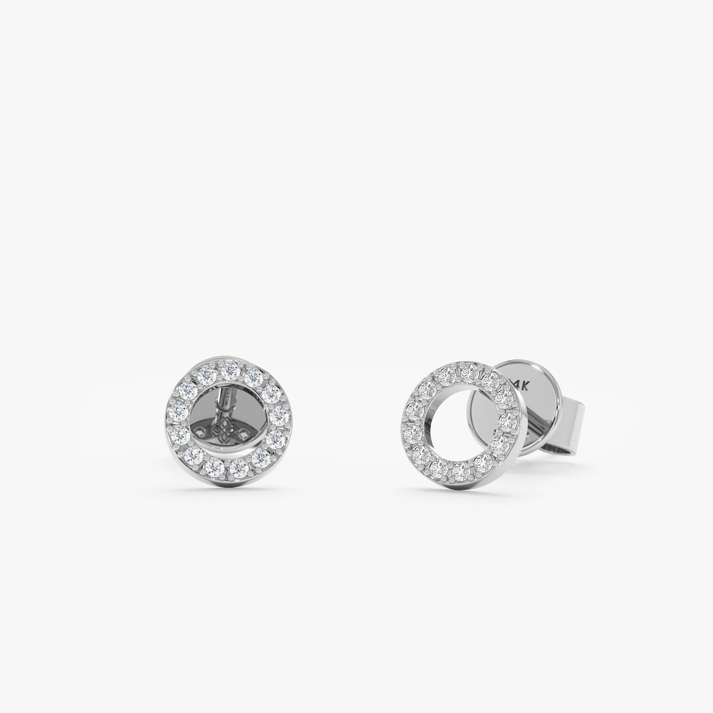 1.0 CT Round Bezel Solitaire Lab Grown Diamond Earrings