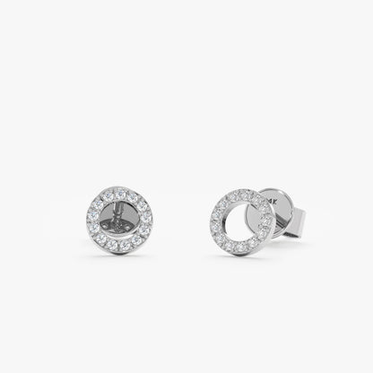 1.0 CT Round Bezel Solitaire Lab Grown Diamond Earrings