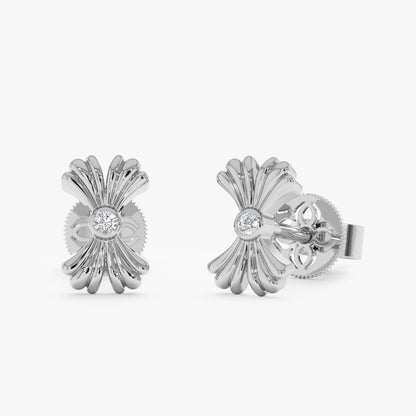 1.0 CT Round Bezel Solitaire Lab Grown Diamond Earrings