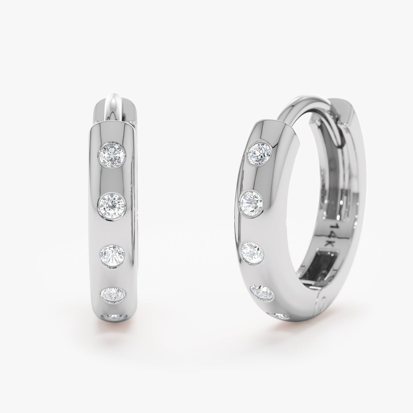 1.0 CT Round Bezel Solitaire Lab Grown Diamond Earrings