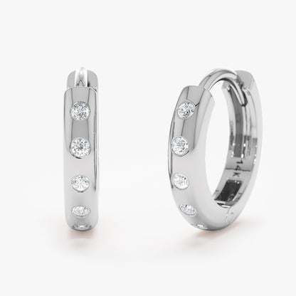 1.0 CT Round Bezel Solitaire Lab Grown Diamond Earrings