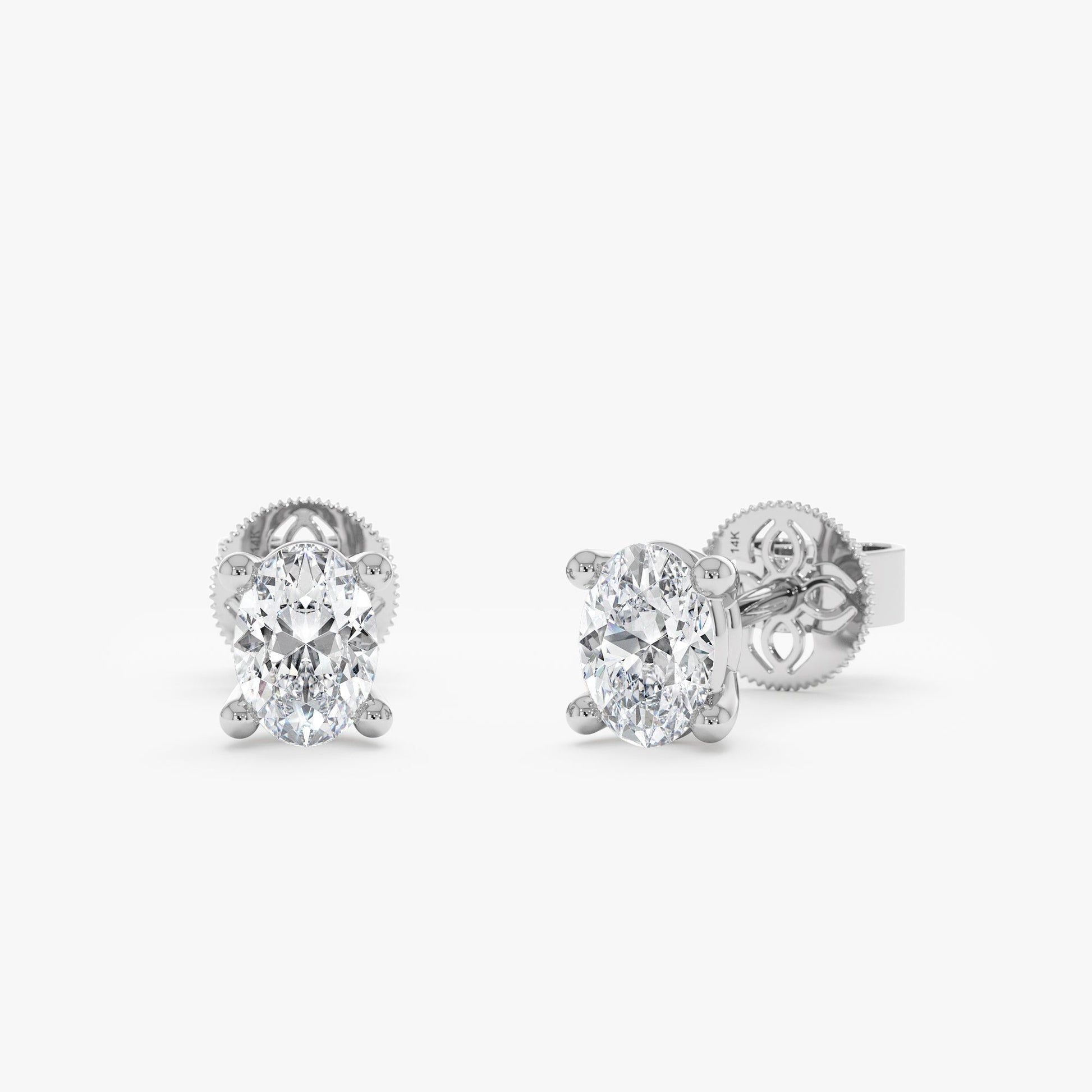 1.0 CT Round Bezel Solitaire Lab Grown Diamond Earrings