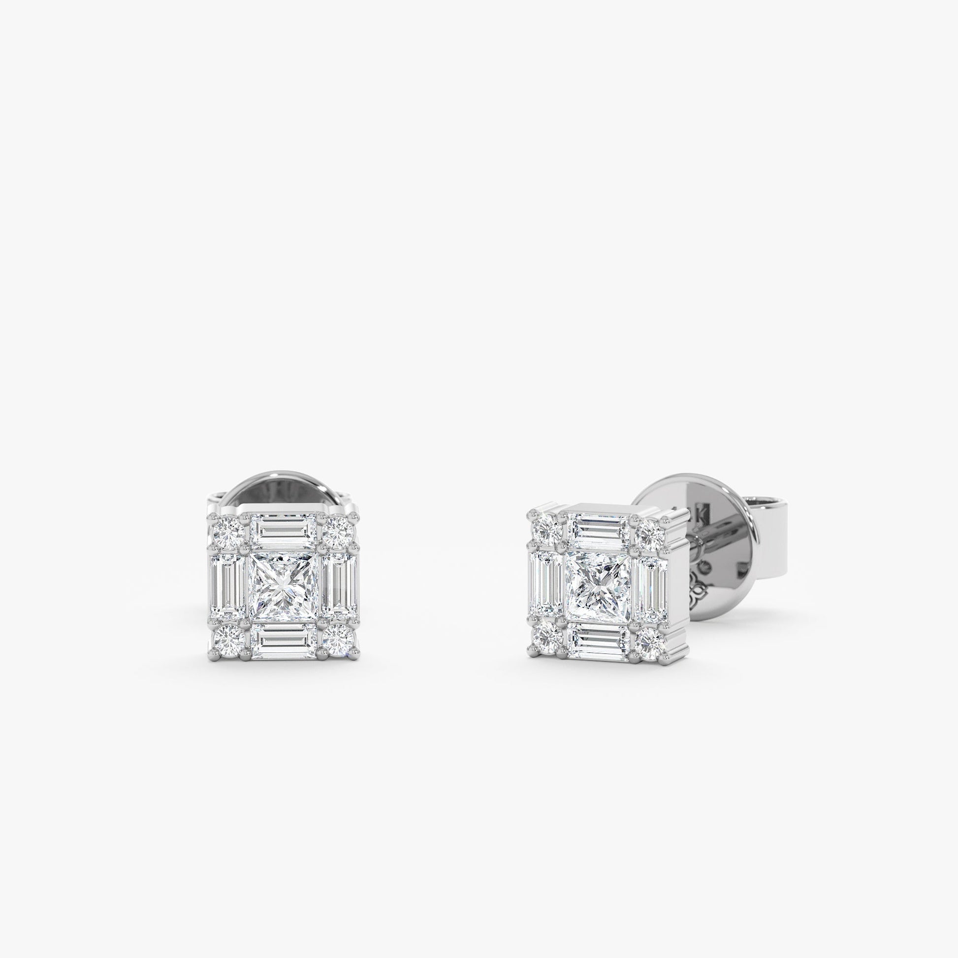 1.0 CT Round Bezel Solitaire Lab Grown Diamond Earrings