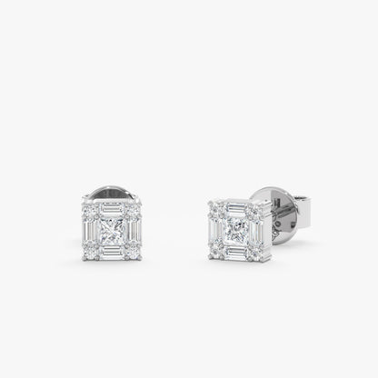 1.0 CT Round Bezel Solitaire Lab Grown Diamond Earrings