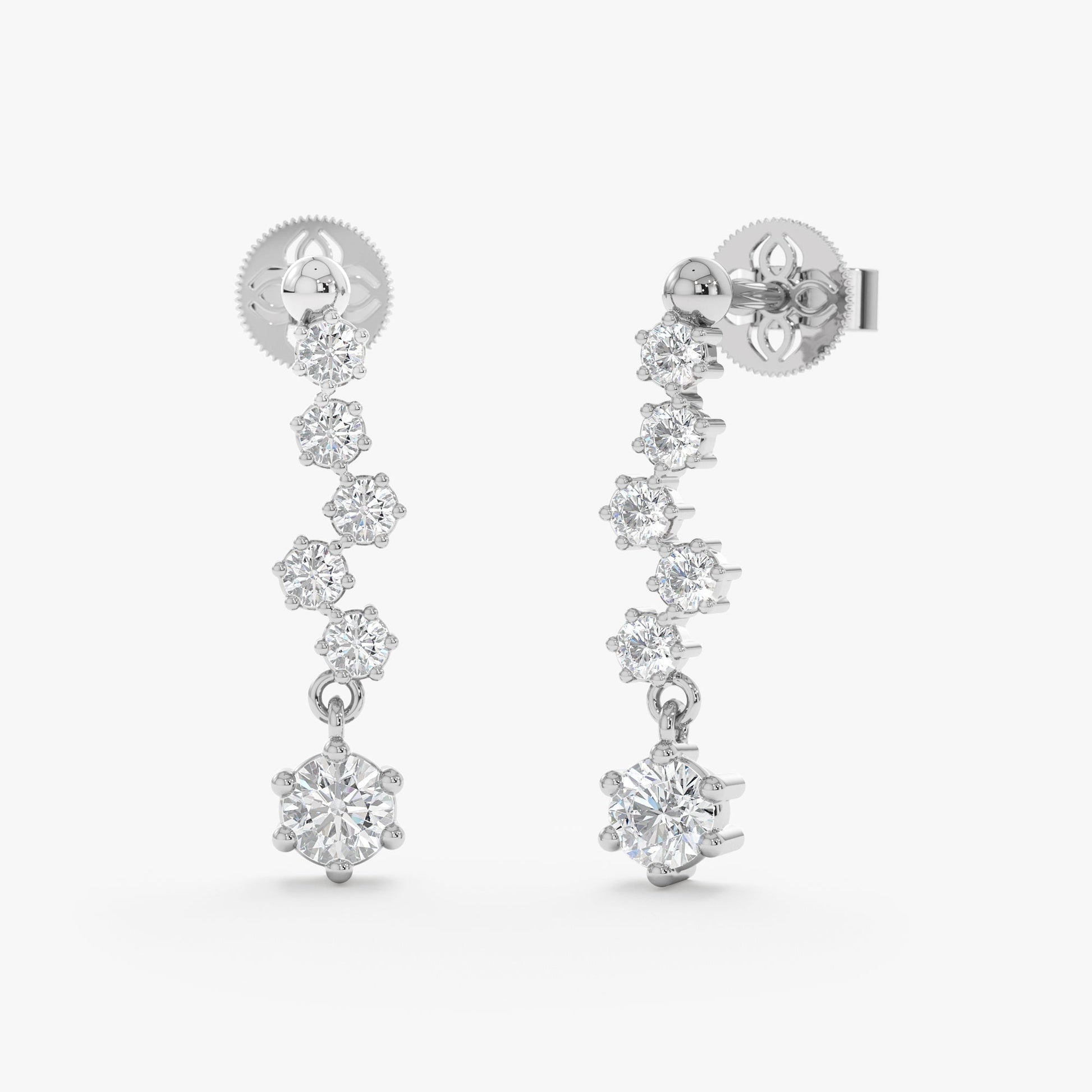 1.0 CT Round Bezel Solitaire Lab Grown Diamond Earrings
