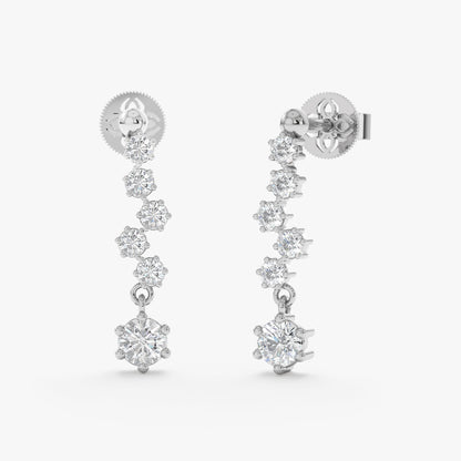 1.0 CT Round Bezel Solitaire Lab Grown Diamond Earrings