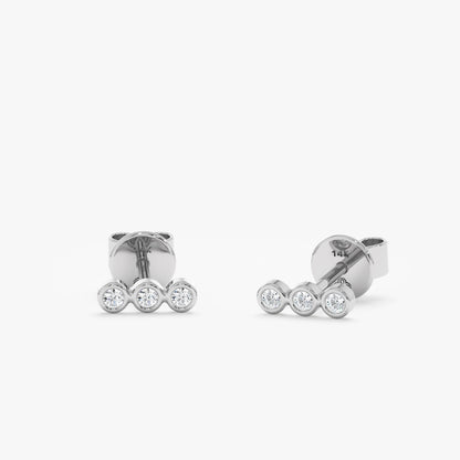 1.0 CT Round Bezel Solitaire Lab Grown Diamond Earrings