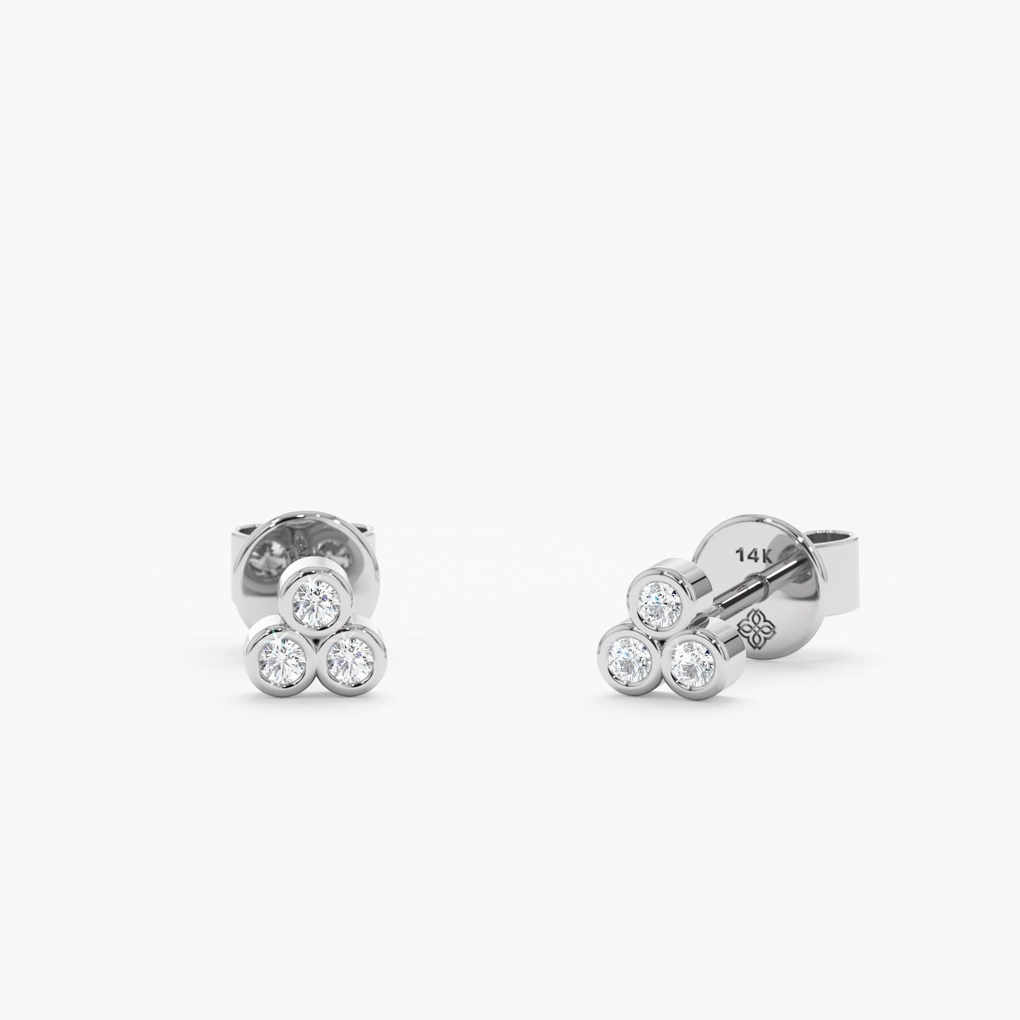 1.0 CT Round Bezel Solitaire Lab Grown Diamond Earrings