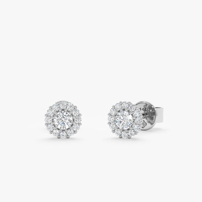 1.0 CT Round Bezel Solitaire Lab Grown Diamond Earrings