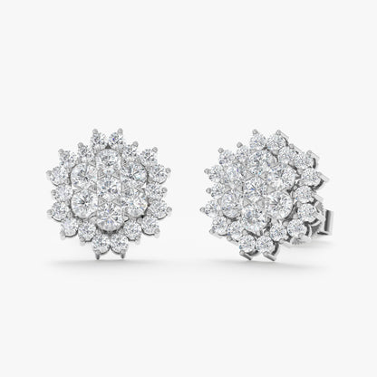 1.0 CT Round Bezel Solitaire Lab Grown Diamond Earrings