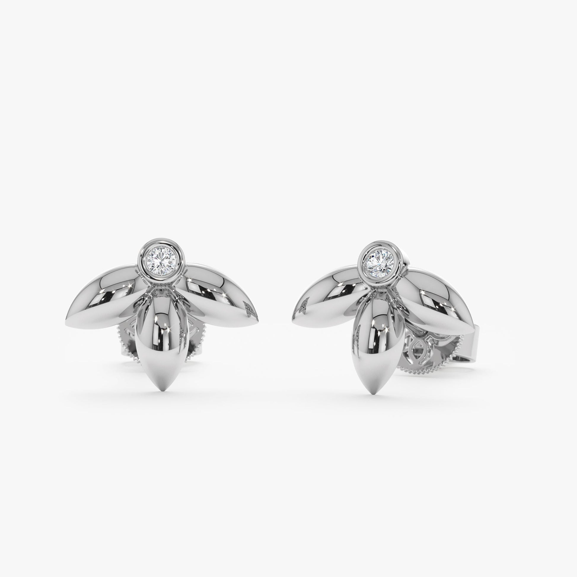 1.0 CT Round Bezel Solitaire Lab Grown Diamond Earrings