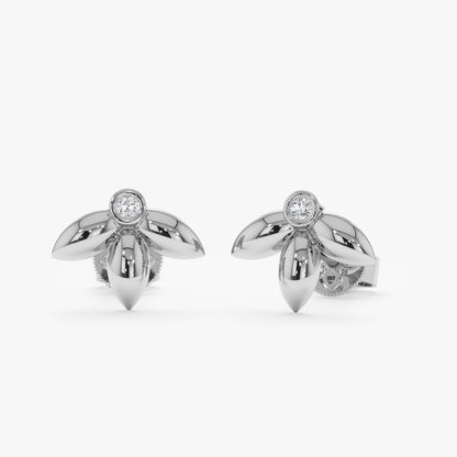 1.0 CT Round Bezel Solitaire Lab Grown Diamond Earrings