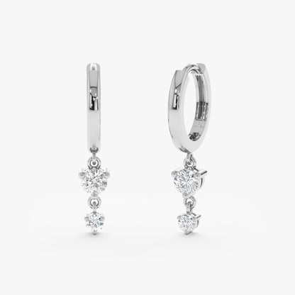 1.0 CT Round Bezel Solitaire Lab Grown Diamond Earrings