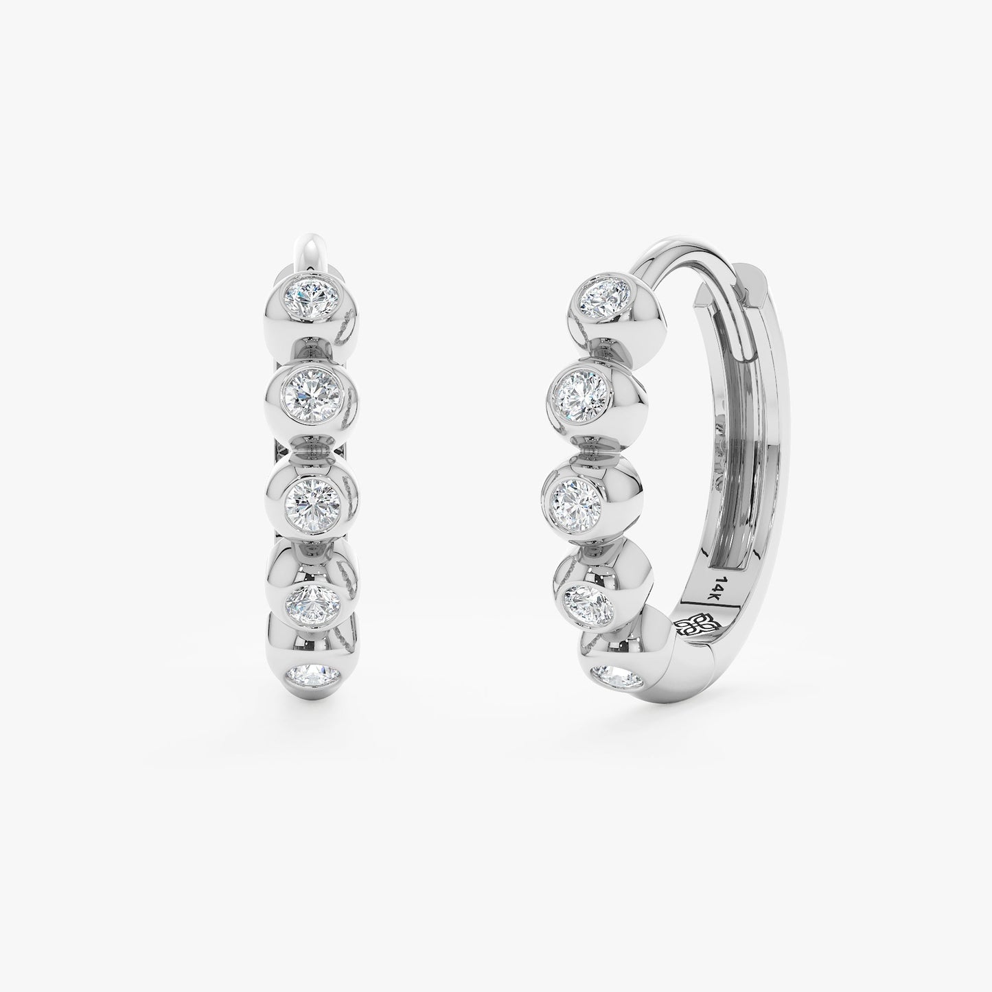 1.0 CT Round Bezel Solitaire Lab Grown Diamond Earrings