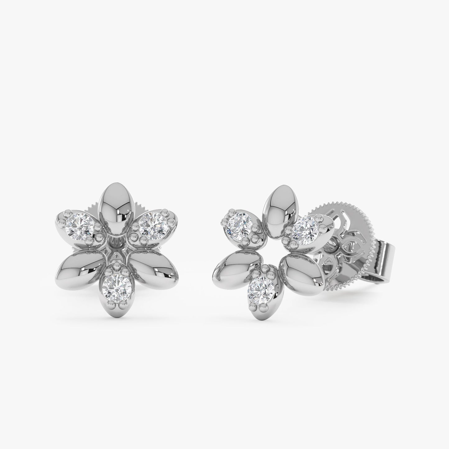 1.0 CT Round Bezel Solitaire Lab Grown Diamond Earrings