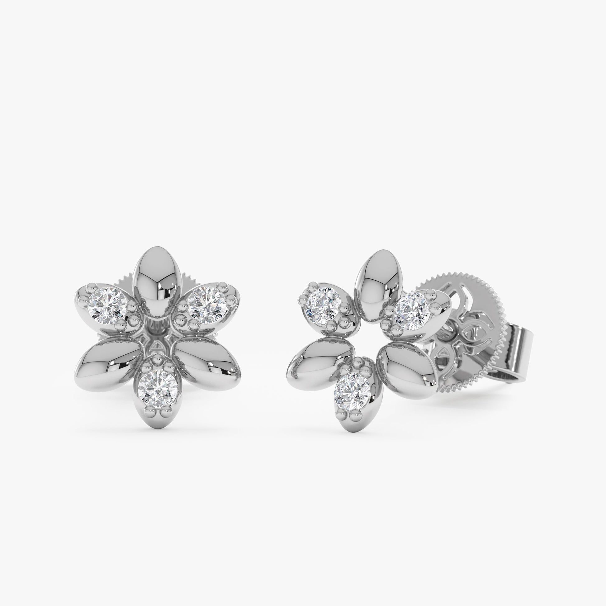 1.0 CT Round Bezel Solitaire Lab Grown Diamond Earrings
