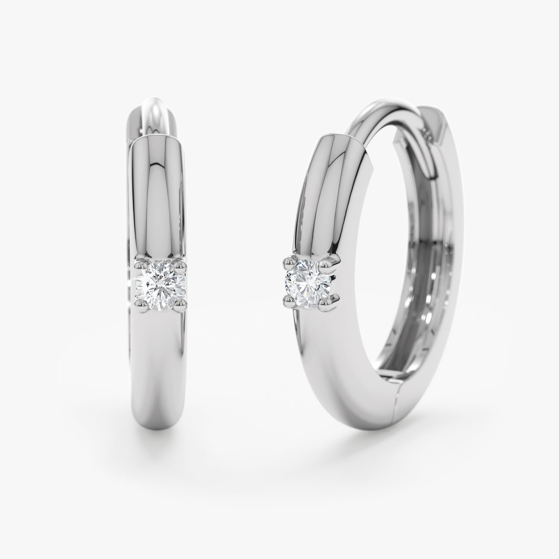 1.0 CT Round Bezel Solitaire Lab Grown Diamond Earrings