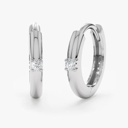 1.0 CT Round Bezel Solitaire Lab Grown Diamond Earrings