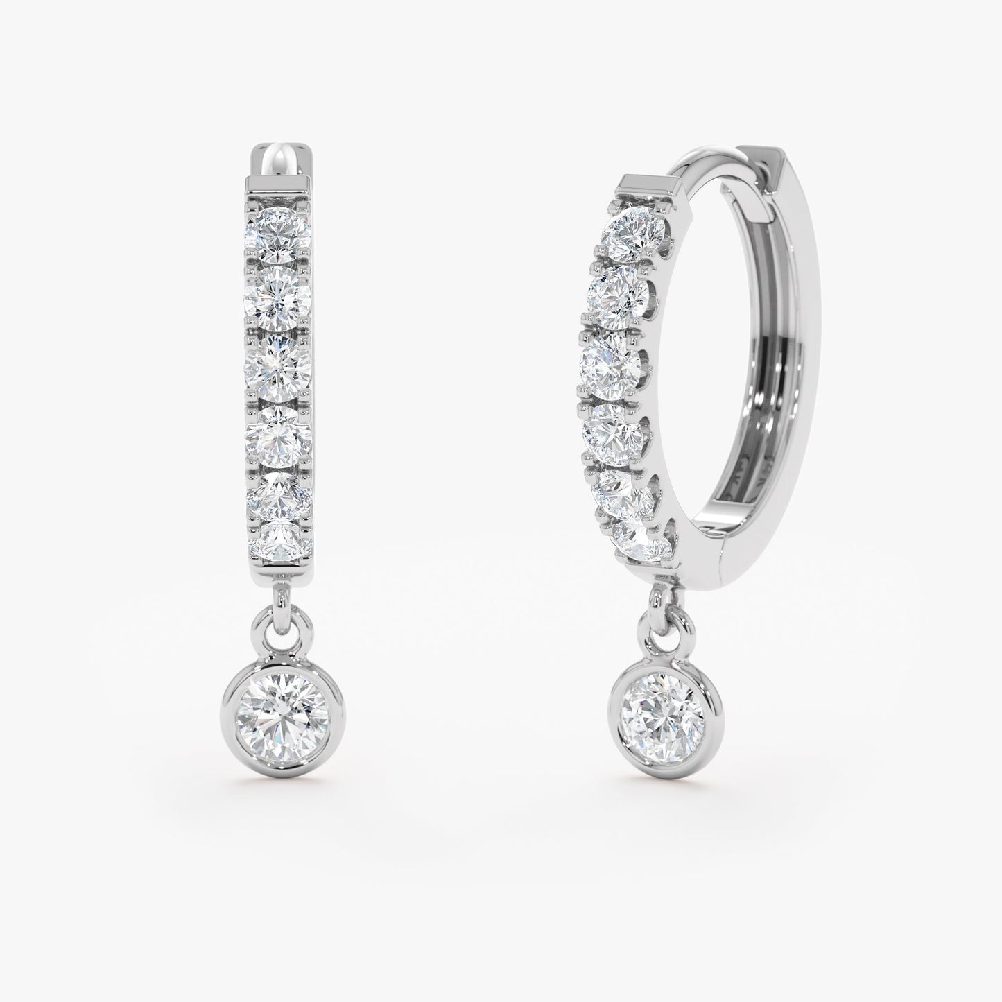 1.0 CT Round Bezel Solitaire Lab Grown Diamond Earrings