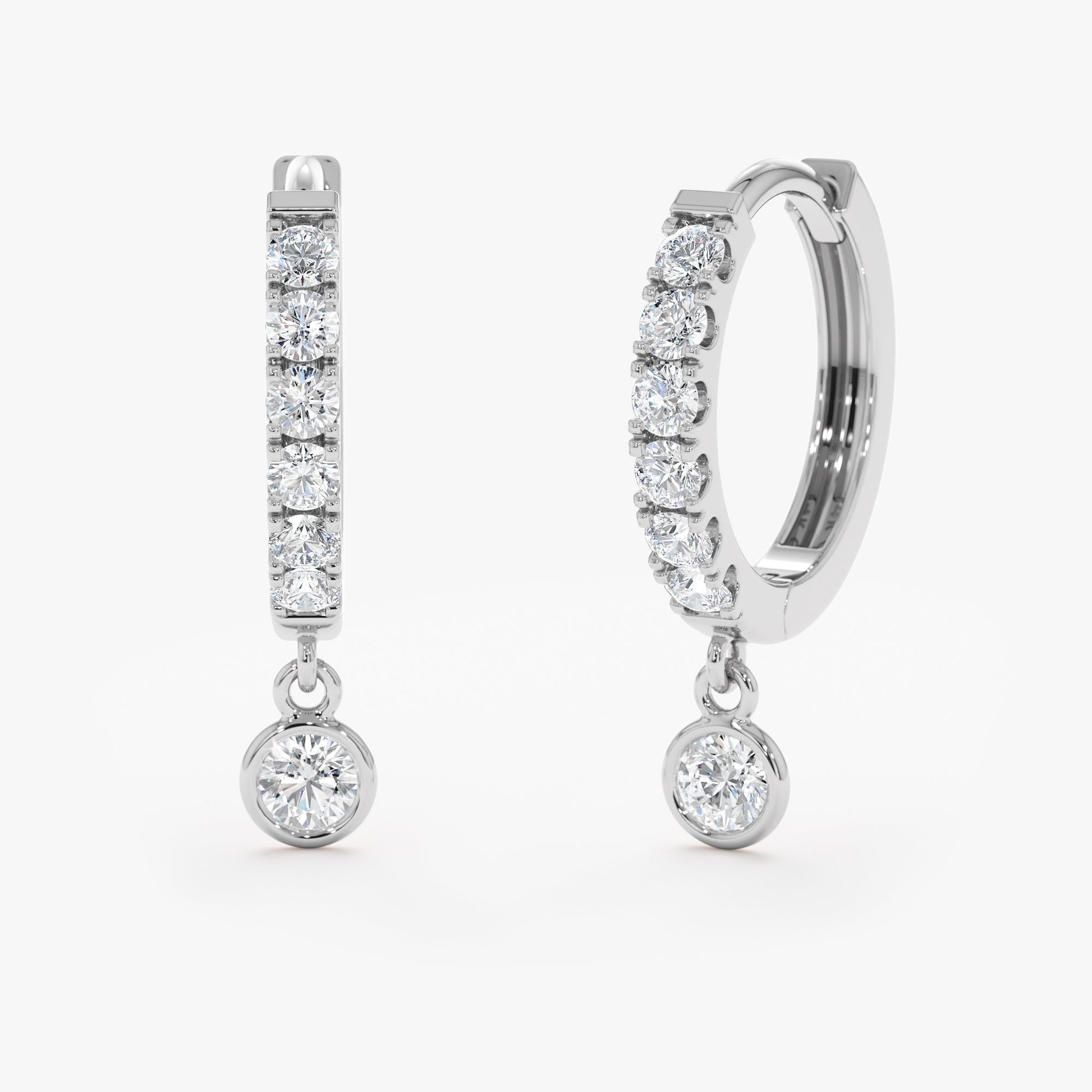 1.0 CT Round Bezel Solitaire Lab Grown Diamond Earrings