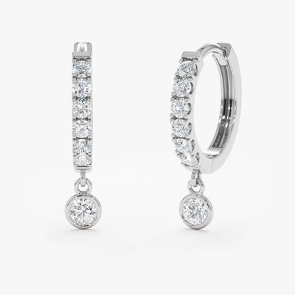 1.0 CT Round Bezel Solitaire Lab Grown Diamond Earrings