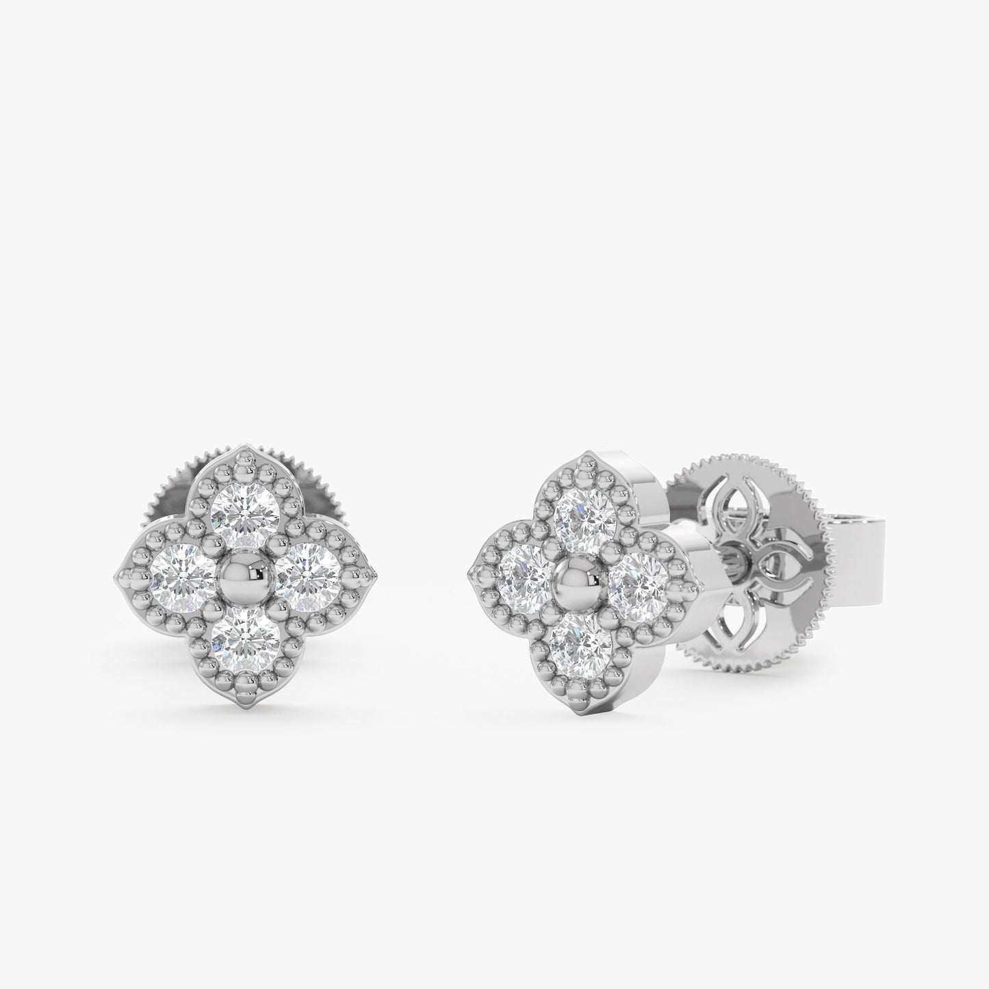 1.0 CT Round Bezel Solitaire Lab Grown Diamond Earrings