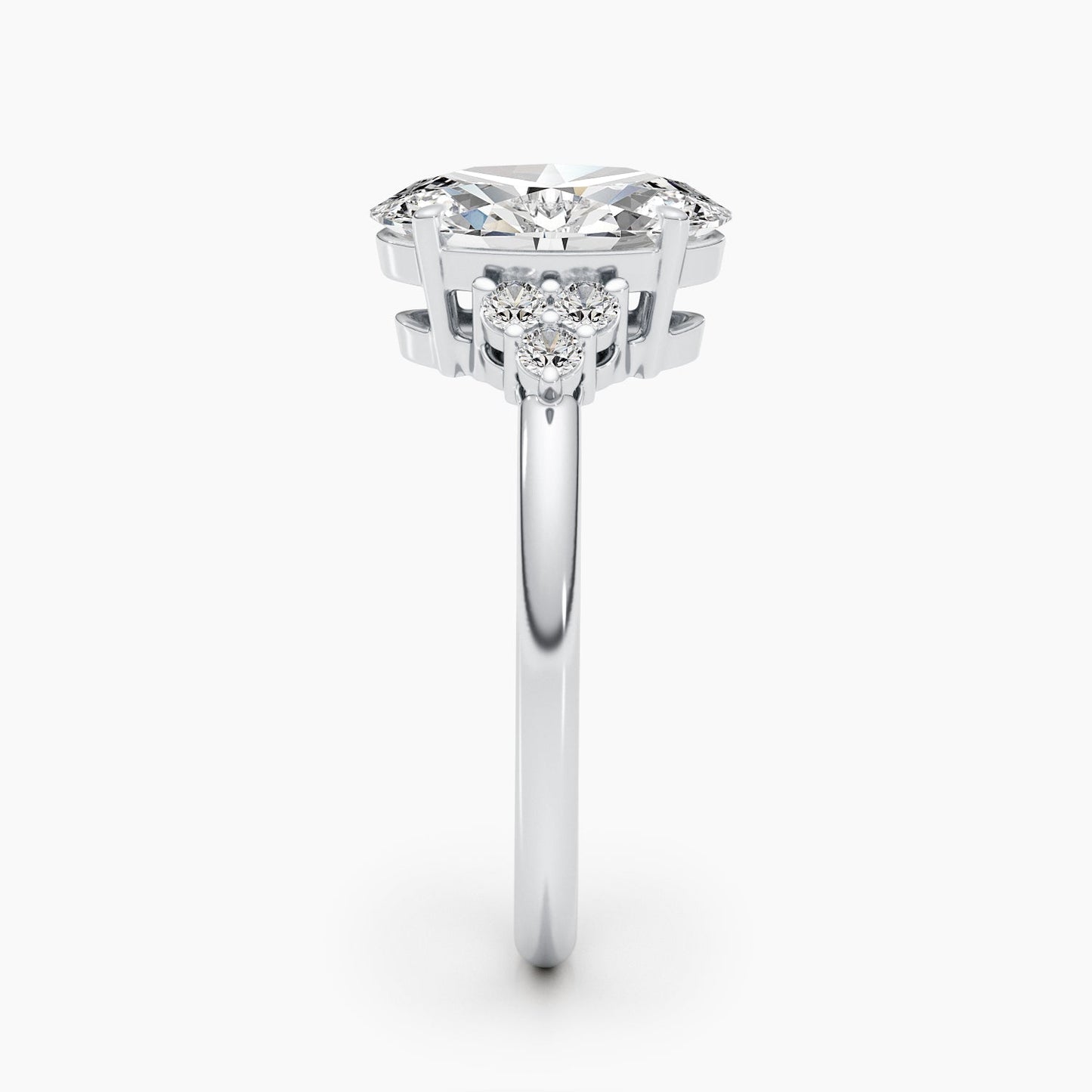 2.42 CT Oval Cut Cluster CVD G/VS Diamond Engagement Ring 3