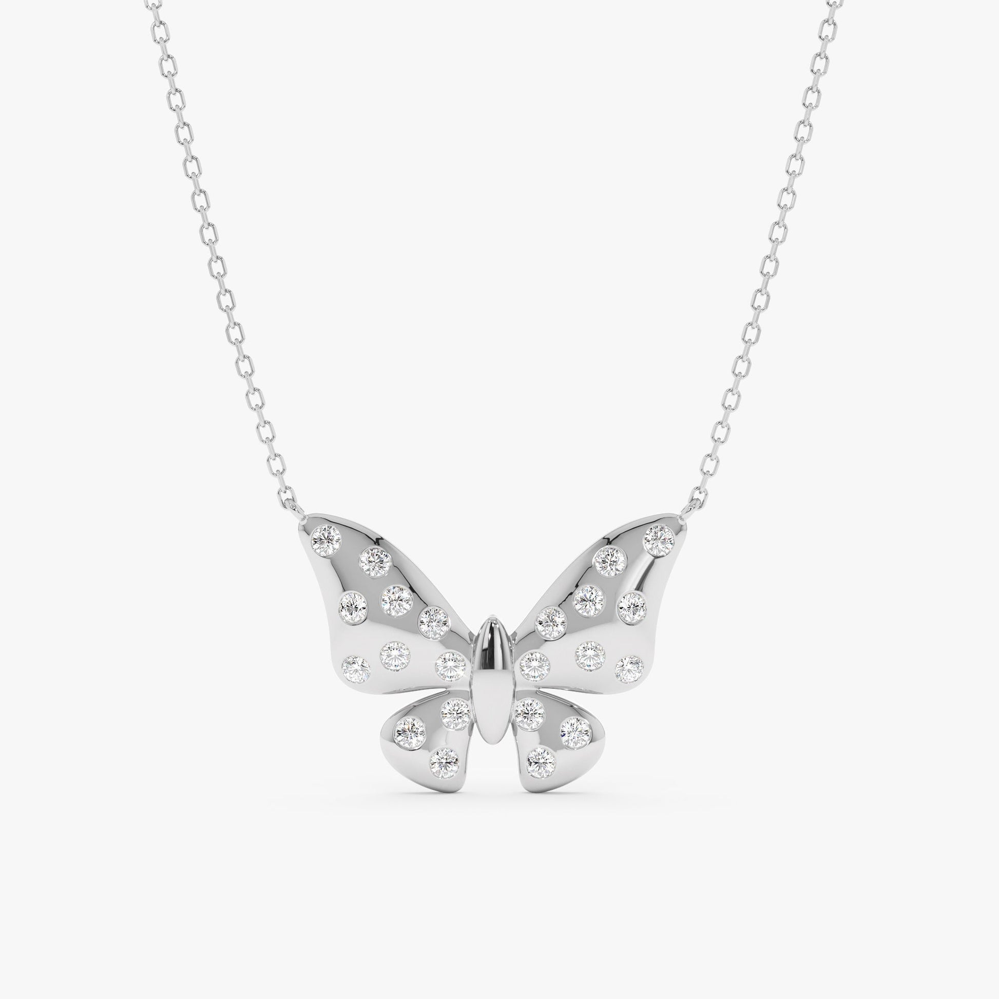 1.0 CT Round Bezel Solitaire Lab Grown Diamond Necklace