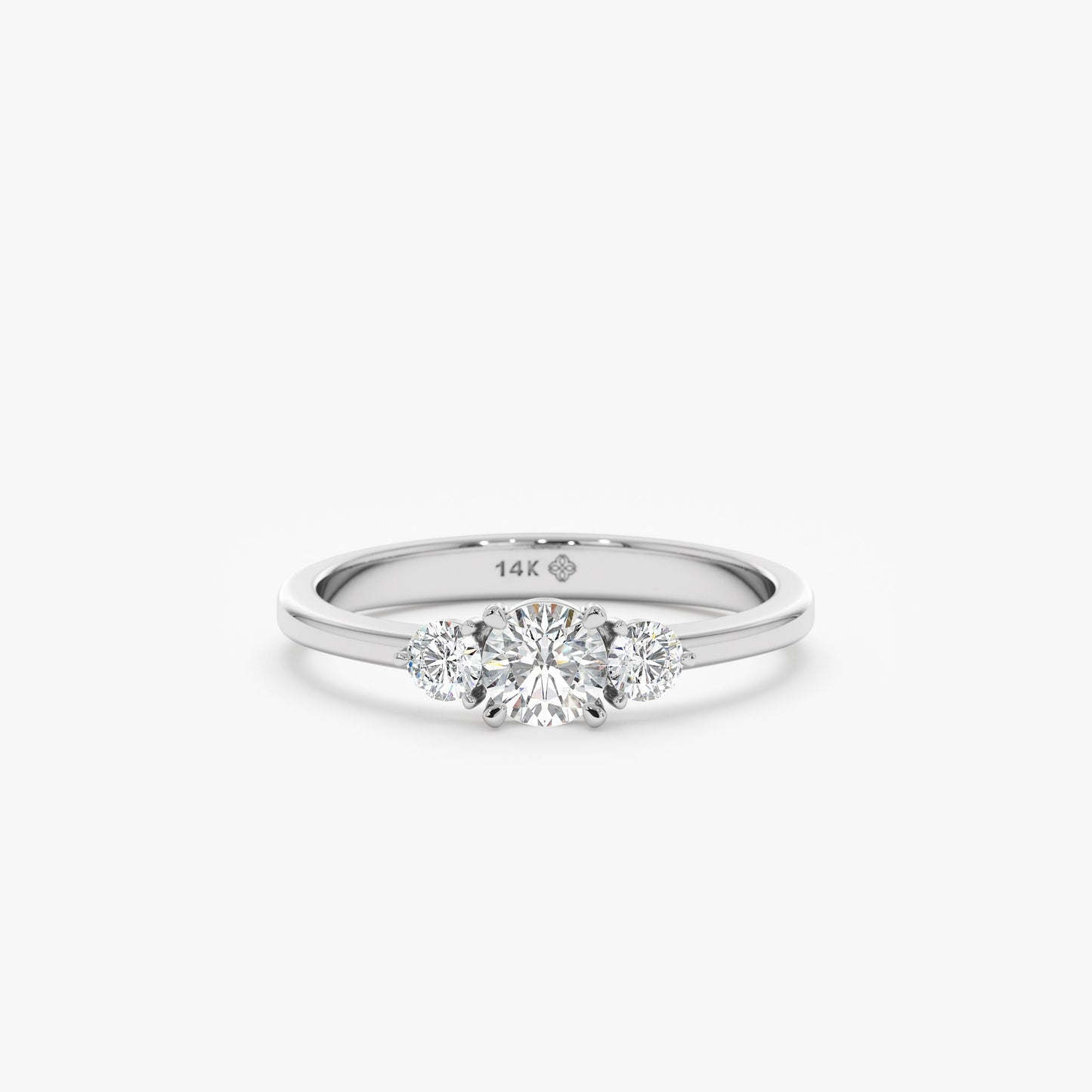 2 CT Round Three Stones Lab Grown Diamond Engagement Ring