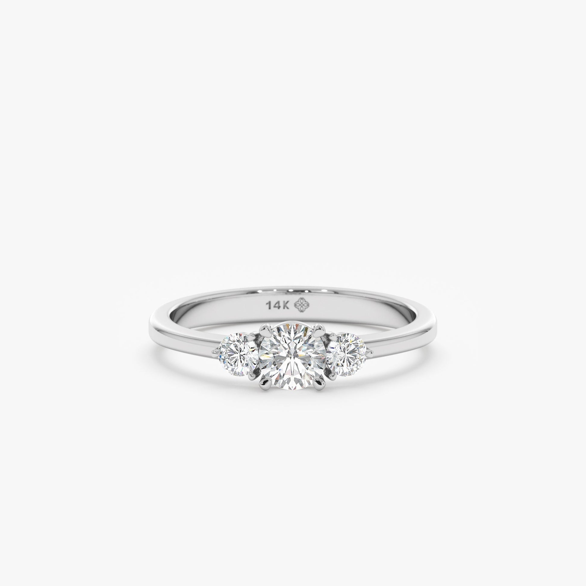 2 CT Round Three Stones Lab Grown Diamond Engagement Ring