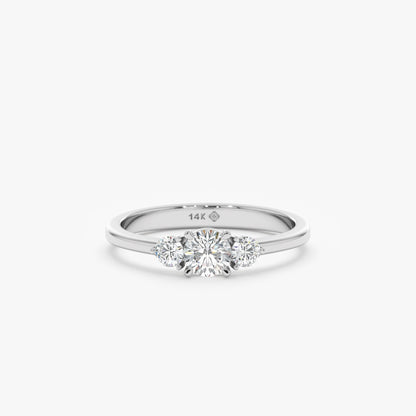 2 CT Round Three Stones Lab Grown Diamond Engagement Ring