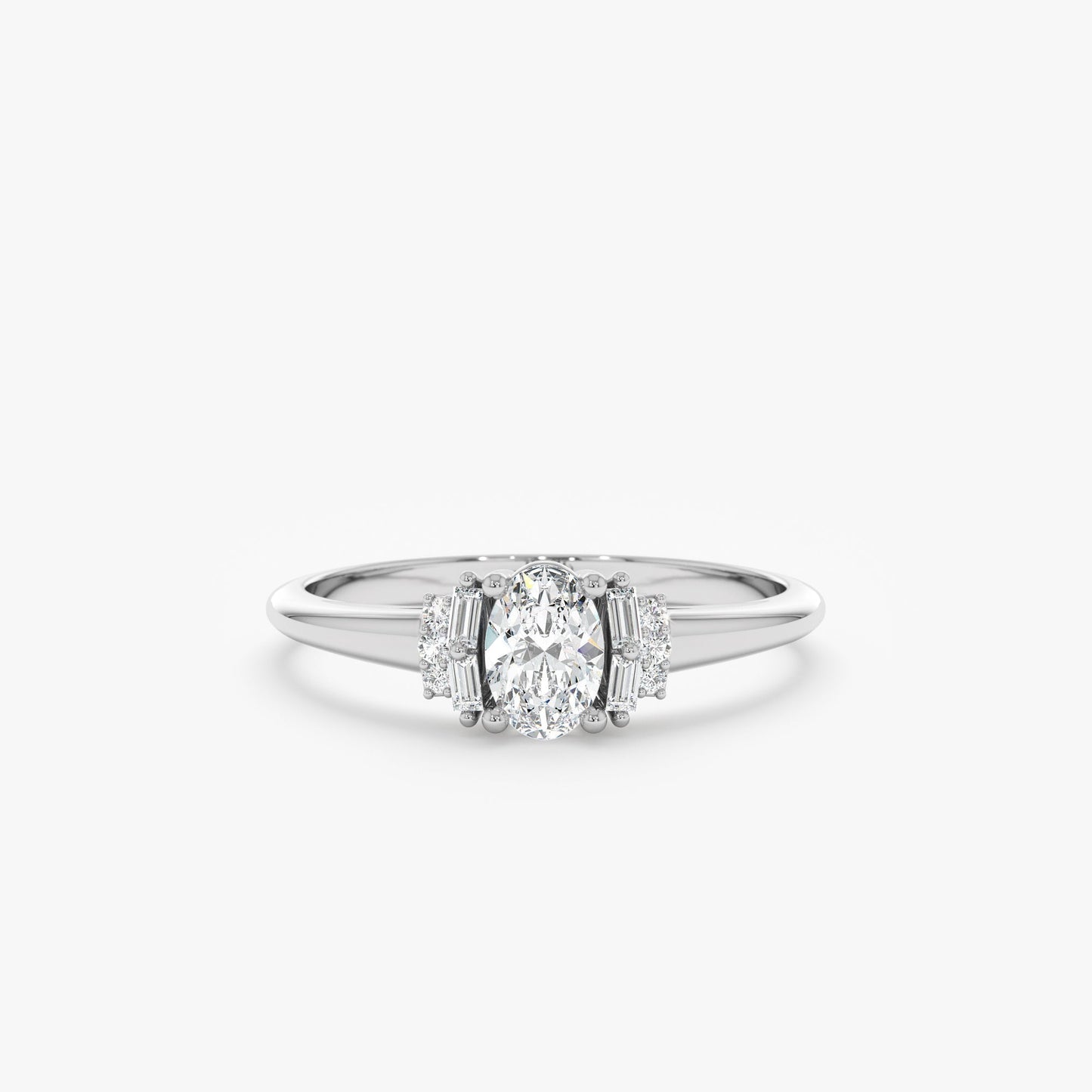 2 CT Round Three Stones Lab Grown Diamond Engagement Ring