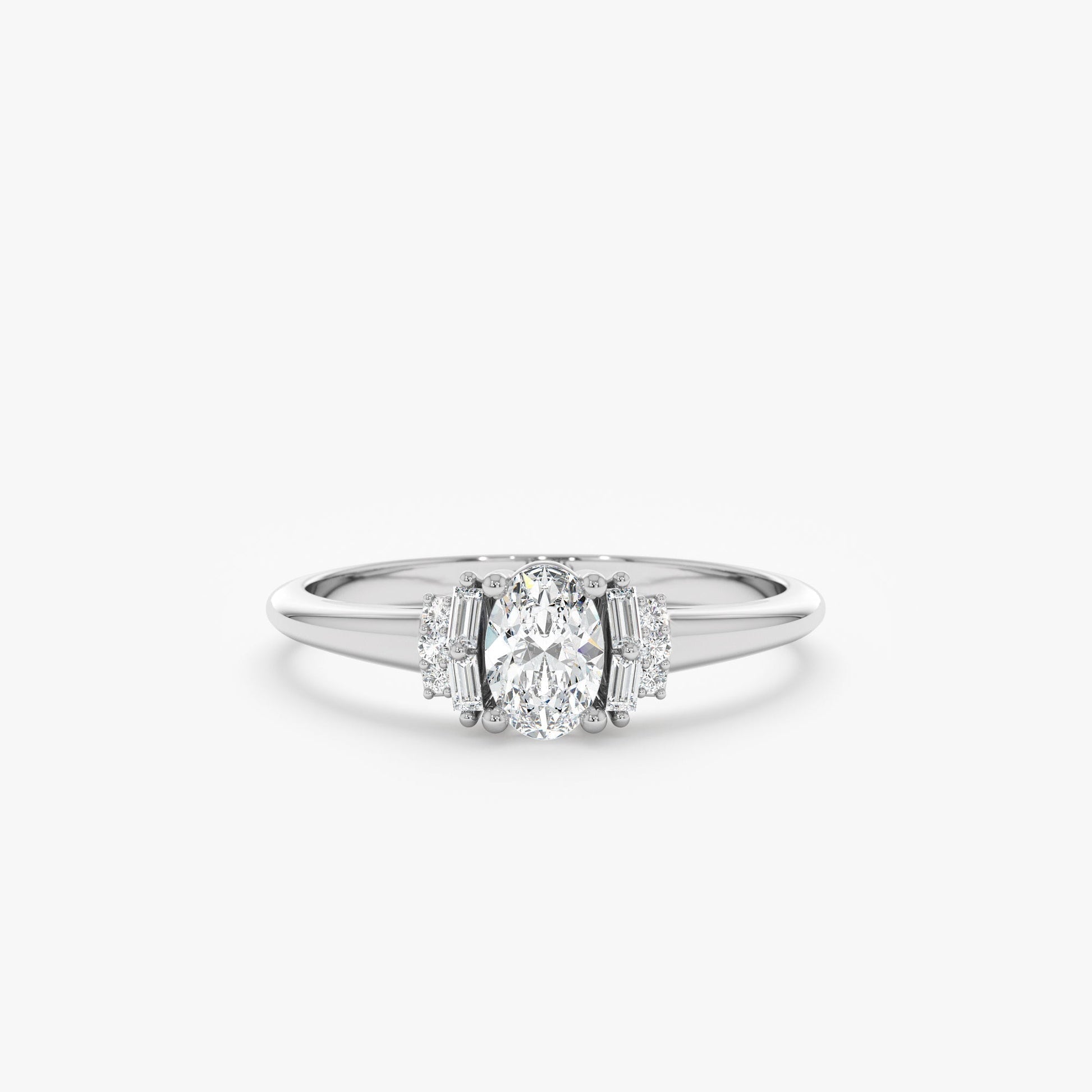 2 CT Round Three Stones Lab Grown Diamond Engagement Ring
