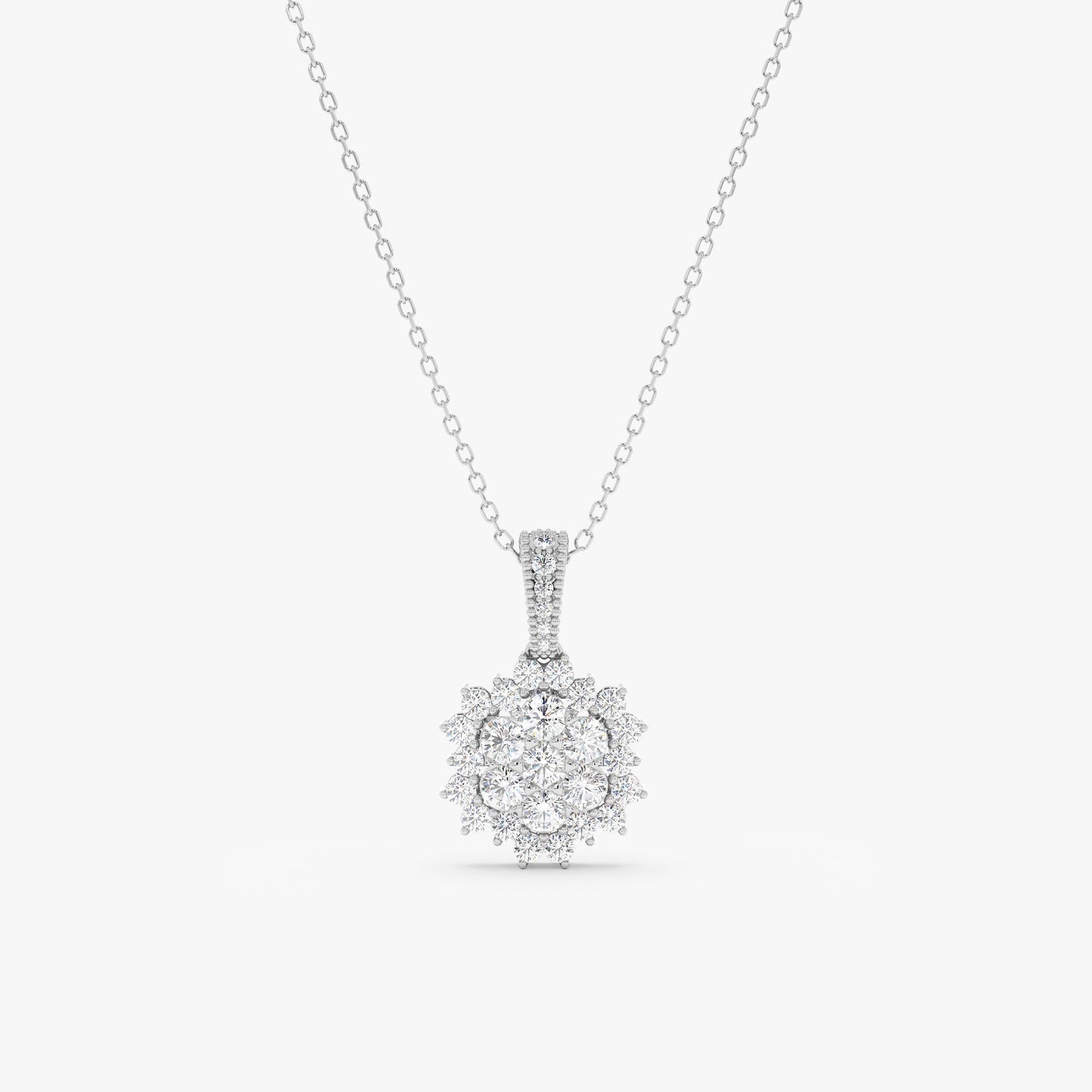 1.0 CT Round Bezel Solitaire Lab Grown Diamond Necklace
